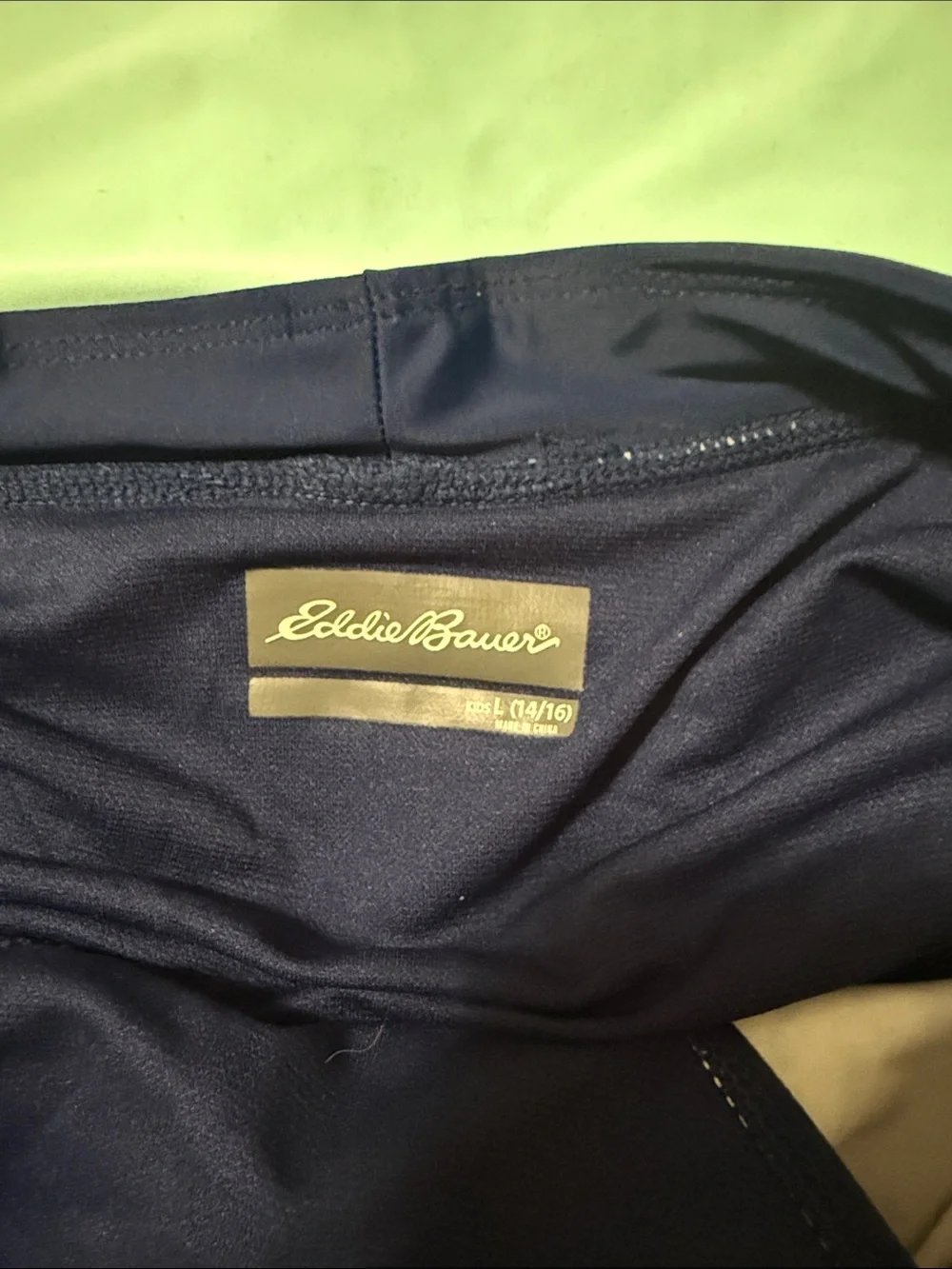 Eddie Bauer Mint, Navy & Lavender Girls' Swim Set with Floral Print size L 14/16